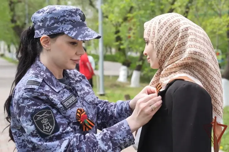 Акцию «Георгиевская ленточка» поддержали росгвардейцы в Ингушетии